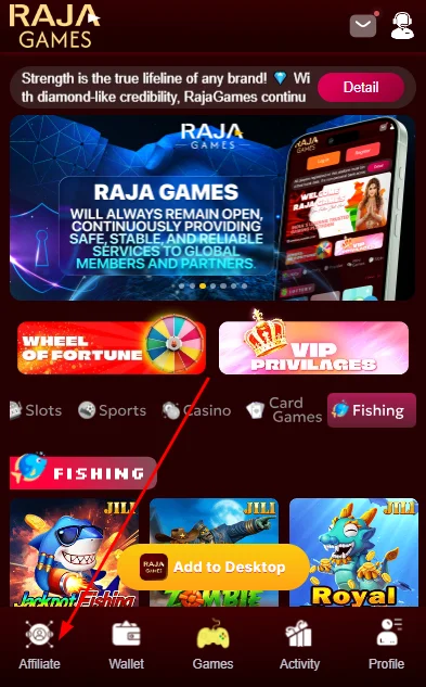 Click affiliate section